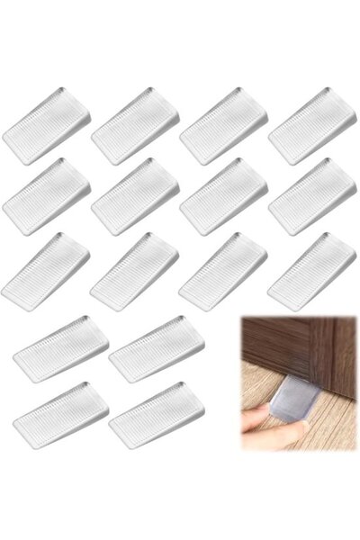 Morvena Picks 16 plăcuțe transparente din plastic/cauciuc anti-alunecare pent...