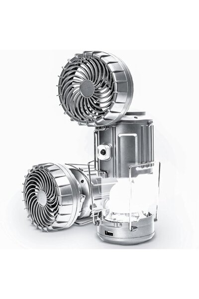 Morvena Picks Ventilator de camping alimentat cu energie solară cu bec și înc...