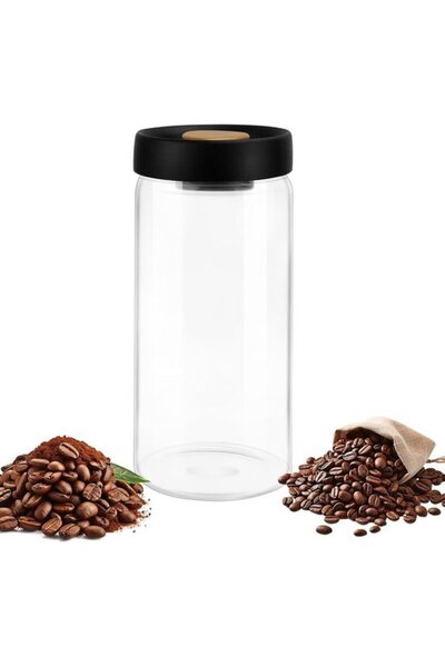Morvena Picks Borcan de cafea sigilat de 1,8 L, borcan de depozitare din stic...