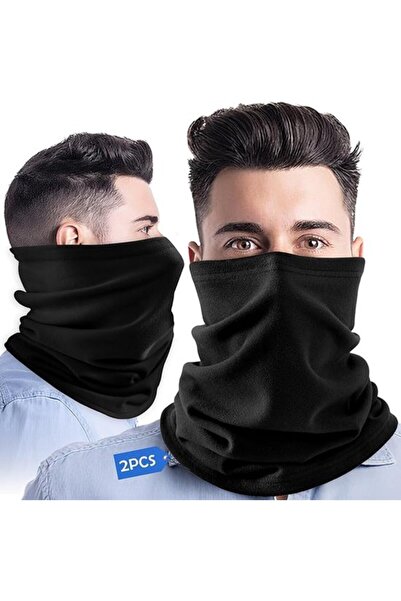 Morvena Picks Set de 2 ghetare negre pentru gât, bumbac, rezistente la vânt ș...