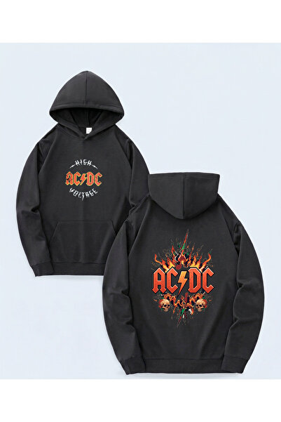 STİL-X New Season Ac/Dc Printed Oversize Sweatshirt, 3-Yarn Soft Fabric