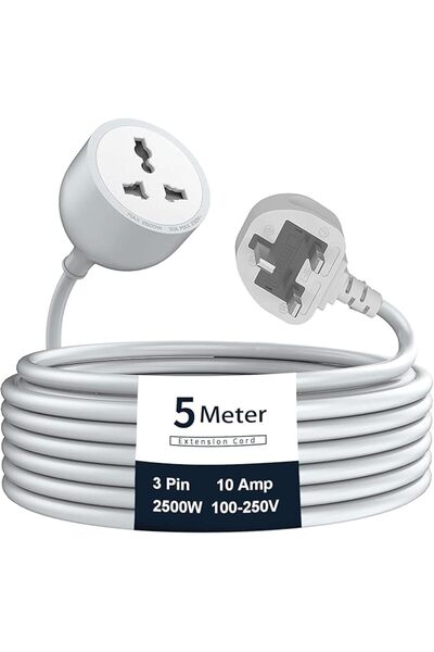 GENERAL 5 Meter Extension Cord with UK Plug, 10 Amp 2500W Power Capacity Heav...