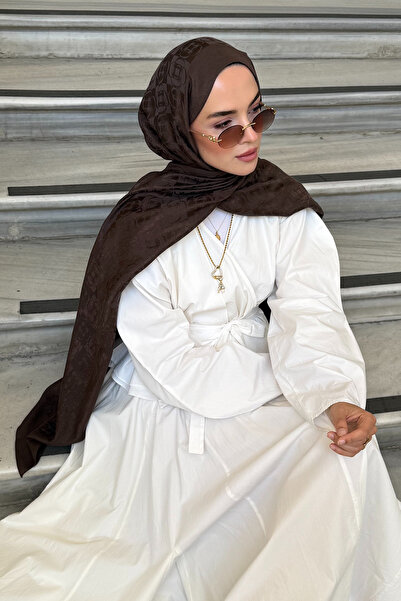 carell Noire Pattern Liora Cotton Shawl Milk Coffee