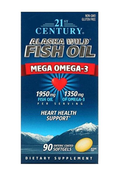21st Century Alaska Wild Fish Oil Mega Omega 3 90 Enteric Coated Softgels