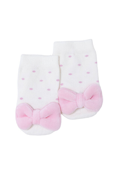 ebebek Hello Baby HelloBaby Kız Bebek Oyuncaklı Çorap Fiyonk Baskılı
