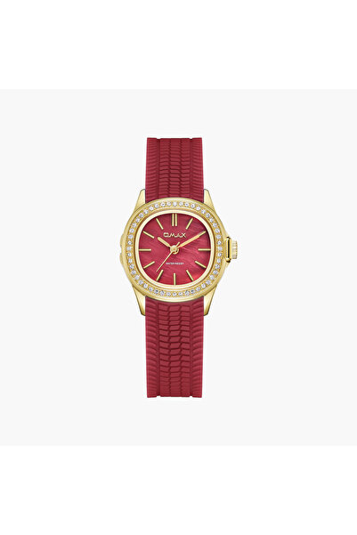 Omax Women's Analog Round 28 MM Butterfly Buckle Watch | SQ-ESS002G88I3