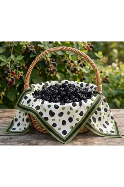 IŞIKTAŞ COLLECTİON Blackberry Pattern Bandana Scarf 50*50 cm