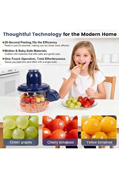 Gennext Automatic Electric Grape Peeler Fast Garlic and Cherry Tomato Skin Remover One-Touch Kitchen Gadget for Small Fruits Efficient and Safe Home Cooking Tool