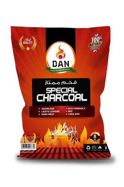 matt DAN Special Natural Charcoal 8kg | Premium BBQ & Grilling Coal, Eco-Friendly, Long Lasting, Smokeless & Odorless