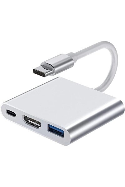 GENERAL Multi Port HDMI a USB C Hub Adaptador 3 in 1 Cable Tipo C a HDMI Adap...