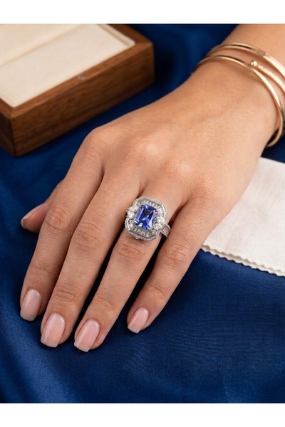 NB JEWELLRY Tanzanit taşlı 925 ayar gümüş yüzük