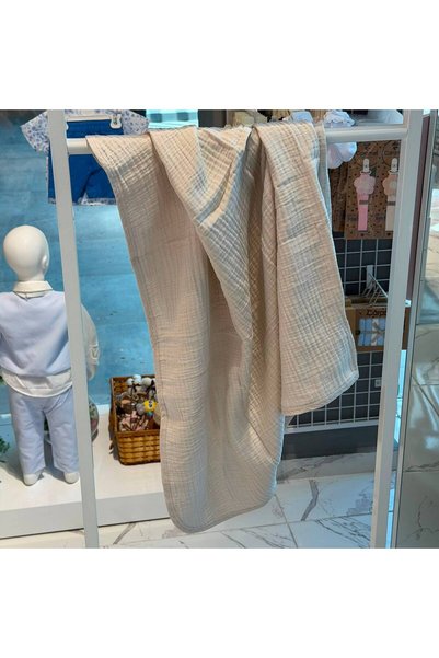 Mummys Love Muslin Baby Blanket 105*120 cm - 100% Natural Cotton - Beige
