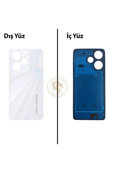 ARSKİNG Infinix Hot 30 Beyaz Uyumlu Arka Kapak Arka Cam Batarya Pil Kapağı La...