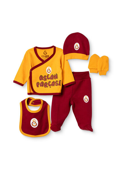 Galatasaray Unisex 5li Hastane Çıkışı Lisans Baskılı Çıtçıtlı Zarf Yaka Uzun ...