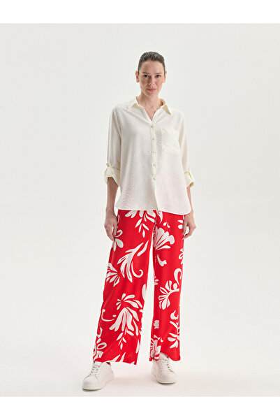 LC Waikiki Pantaloni de damă cu talie elastică și imprimeu