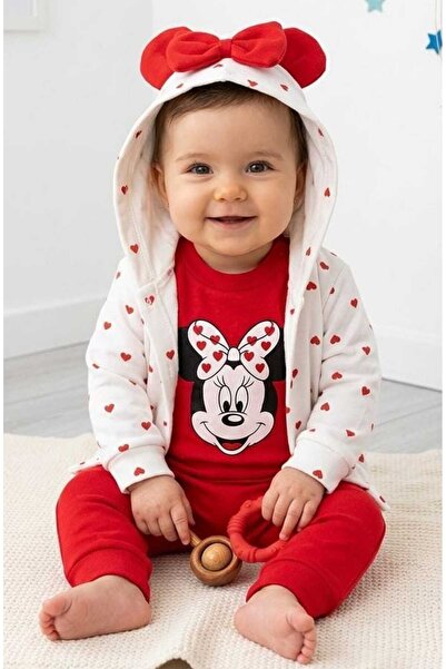 milay's life home collections Minnie Mouse 3-Piece Baby Girl Set with Heart H...