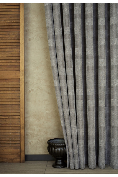 MASSARELLI Abstract Geometric Background Curtain Gray 1-2 Sparse Pleats