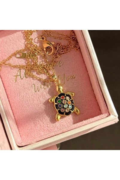 Heda Jewelry قلادة السلحفاة البوهيمية - قلادة بوهيمية مرصعة بحجر الزركون الفو...