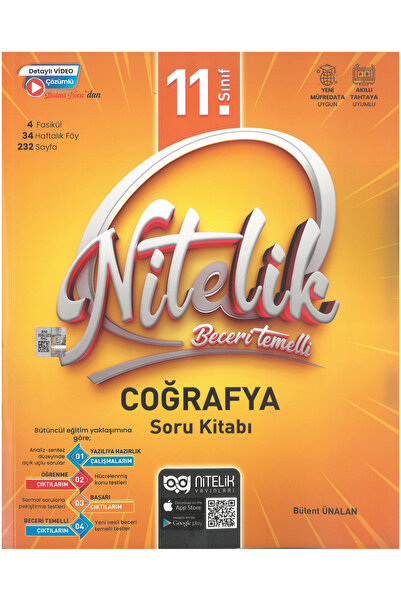 Nitelik Yayınları Nİtelik 11.Sınıf Coğrafya Soru Kitabı Beceri Temelli Maarif...