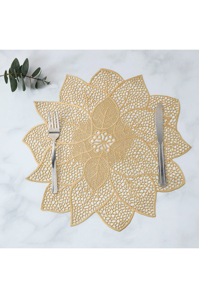 Lifestyle Hibiscus Floral Shaped Placemat - Set of 4