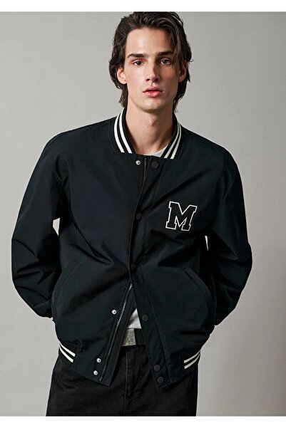 Mavi Jeans Printed Black College Jacket Men's Coat 0110830-71379