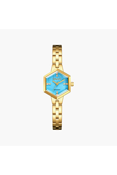 Omax Women's Analog Hexagon 22 MM Metal Clasp Watch | SQ-CS012G71S3