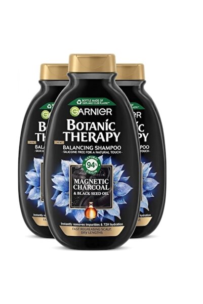 Garnier Botanic Therapy Set de 3 x Șampon Purificator Terapie Botanică cu Căr...