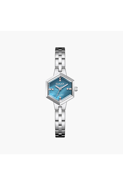 Omax Women's Analog Hexagon 22 MM Metal Clasp Watch | SQ-CS012P63S1