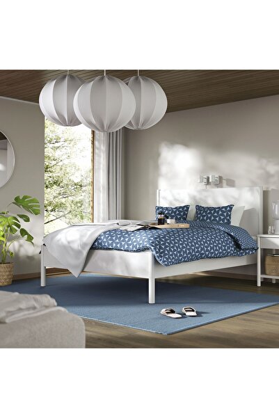 IKEA Çift Kişilik Karyola İskeleti 140x200 cm Beyaz Modern Ahşap Yatak Odası