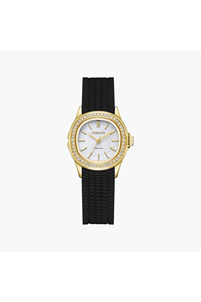 Omax Women's Analog Round 28 MM Butterfly Buckle Watch | SQ-ESS002G32I3