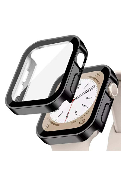 OEM Carcasă din PC cu sticlă securizată pentru Apple Watch, 41MM - negru