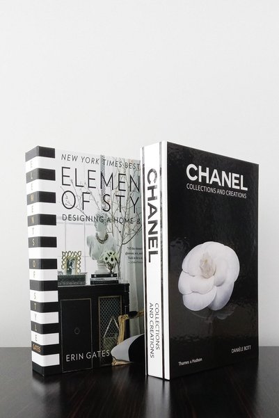 Dermabor 2-Piece Decorative Book Box Elements Black & Black Rose Themed