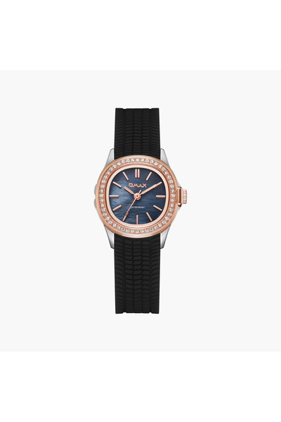 Omax Women's Analog Round 28 MM Butterfly Buckle Watch | SQ-ESS002C22I4