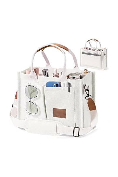 bag Geantă de umăr tip tote din pânză pentru femei, pentru laptop, cumpărătur...