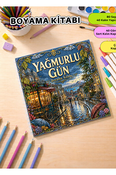 metafortoys Yağmurlu Gün Boyama Kitabı – 21x20 cm I 40 Görsel
