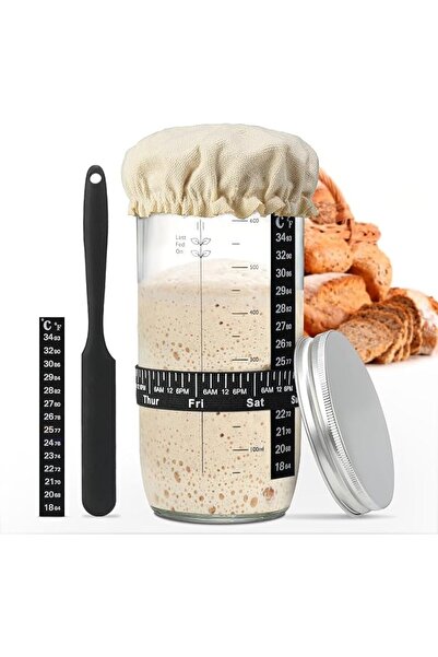 GENERAL Sourdough Starter Kit for Beginners with Thermometer, Silicone Scrape...