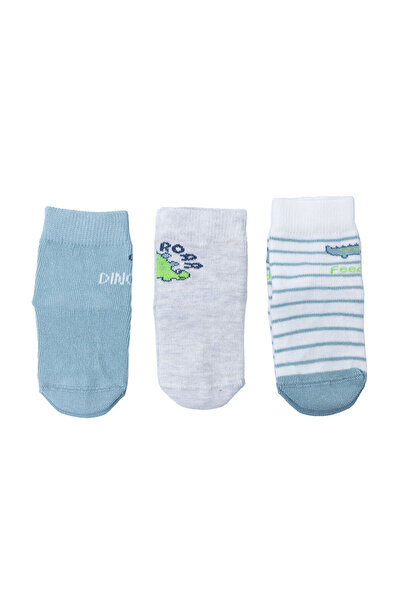 ebebek Hello Baby HelloBaby Erkek Bebek 3lü Kaydırmaz Çorap Hayvan Baskılı