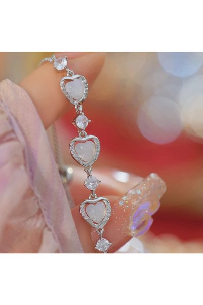 Heda Jewelry سوار أوبال على شكل قلب