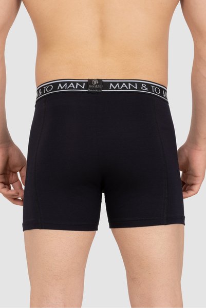 MAN&TO Men's Navy Blue Boxer 95% Cotton Lycra Breathable Flexible Comfortable Cut Single Piece