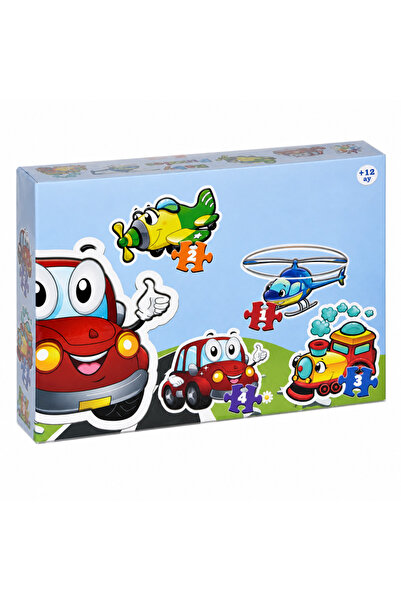 NW NessiWorld Lcbyb00 Kids Baby Puzzles - Vehicles / 2+2+3+4 Piece Puzzle / +...
