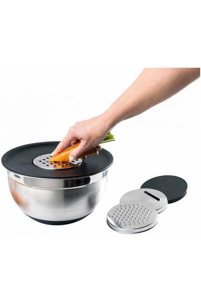 Kitchen Artist bowl grater, silver/black