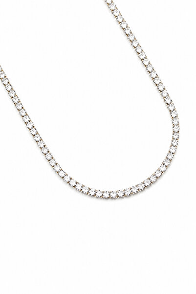 Sose Moda Single Row Sparkling Non-Rotating Waterway Necklace 4 mm