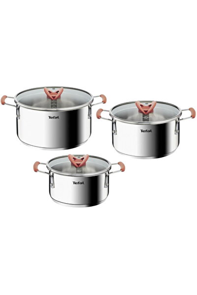 TEFAL Set 6 piese Opti'Space G720S674, cratiță 18 cm, oala 20/24 cm, 3 c...