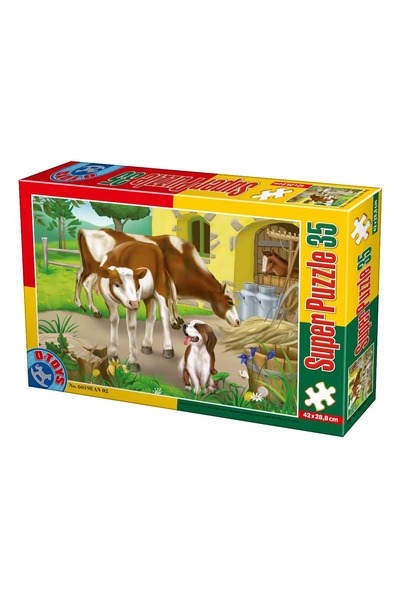 D-Toys Super Puzzle Animale de companie: Vaci și Câine – Puzzle pentru copii,...