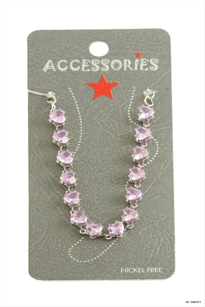 ZERO LAND Concepta Savoroski Zircon Stone (233422) Anklet Pink
