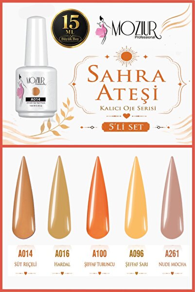 MOZIUR Sahra Ateşi Kalıcı Oje Serisi 15ml Büyük Boy