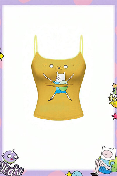 Karakedi Κίτρινο Αντικείμενο Adventure Time Finn και Jack Y2K με λουράκια Κοντό