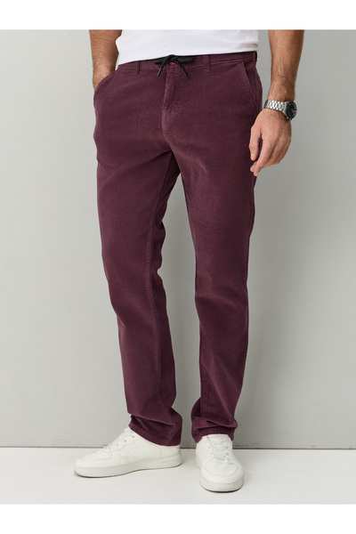 muzzo jeans Beli Lastikli Pamuklu Kadife Pantolon