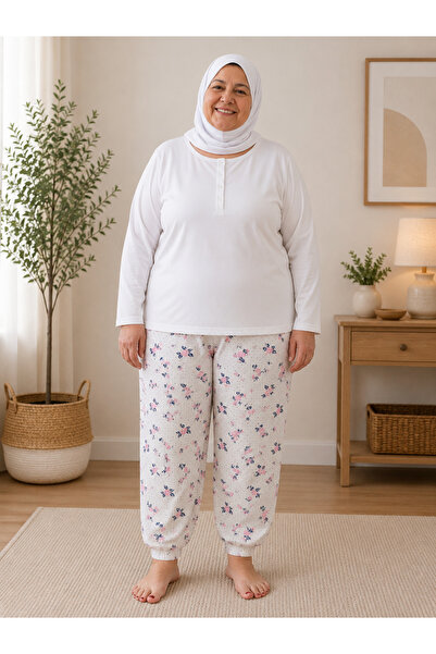 CNG MODA Pantaloni de pijama de vară pentru mamă, mărime mare, cu picior elastic