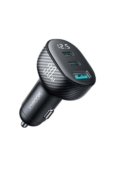 Joyroom Încărcător auto (JR-CCD04), USB, 2x Type-C, Afișaj digital, Încărcare...